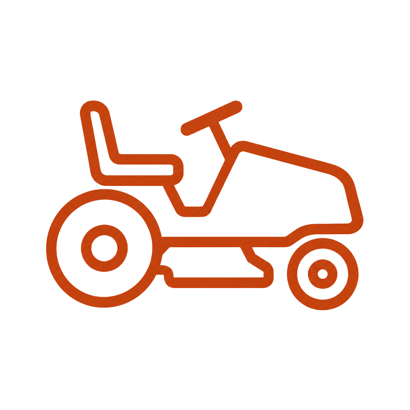 Riding lawn mower line icon